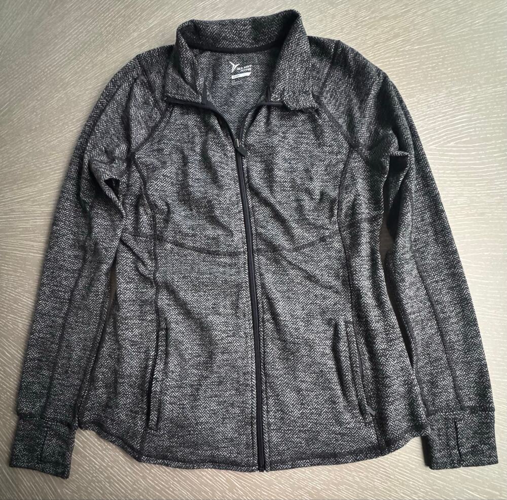 Old Navy Active Go-Dry Herringbone Full-Zip Athletic Running Jacket Womens Large